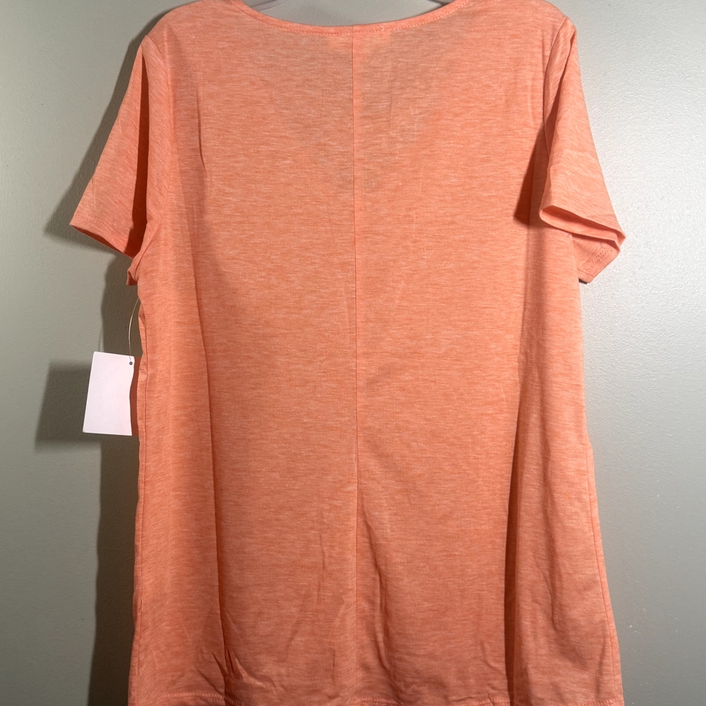 Orange Crisscross V-Neck Top - Picture 5 of 7